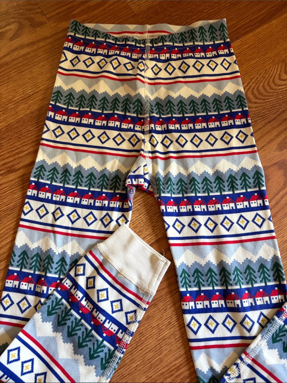 Kids Holiday Tree & Cabin Print Pajama Leggings - Multicolor